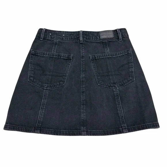 American Eagle Hi-Rise A-Line Black Denim Skirt | Size 2/4 - Picture 4 of 4